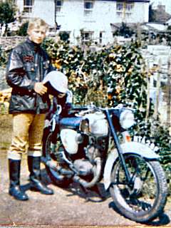 Russ modelled the fashions with his BSA Bantam