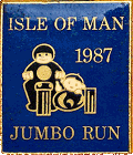 Jumbo (IOM) motorcycle run badge from Jean-Francois Helias